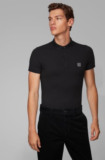 Koszulki Polo BOSS Slim Fit Czarne Męskie (Pl11233)
